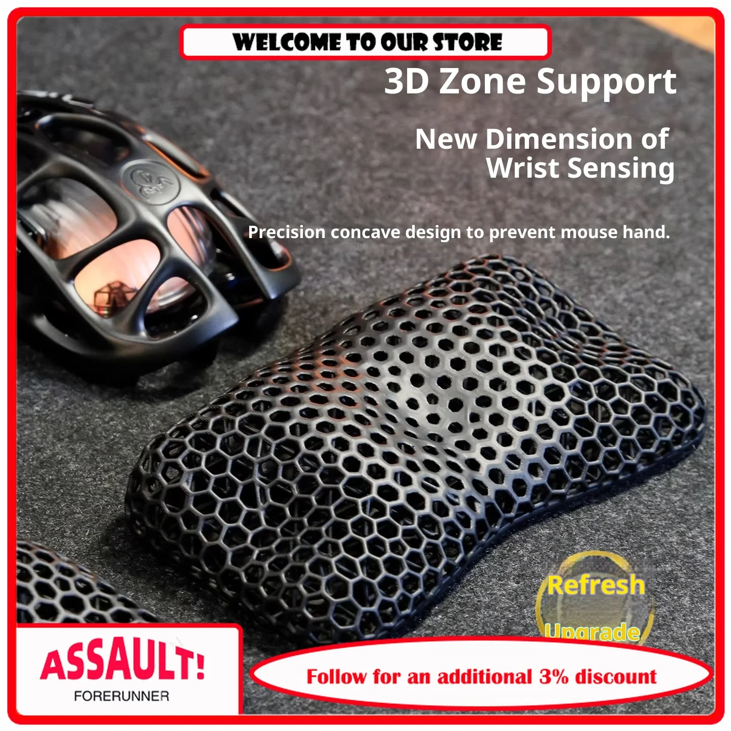 

3D Printing Partition Mechanical Keyboard Hand Stand Integrated Mouse Wrist Stand Precise Support Lightweight Design
