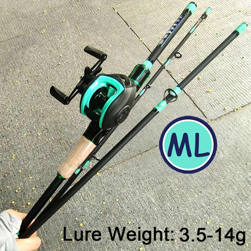 

Ultralight Lure Fishing Rod Combo ML Bait Test 3.5-14g Spinning/Casting 1.8m/2.1m Section Rods and Baitcasting Reel for Squid