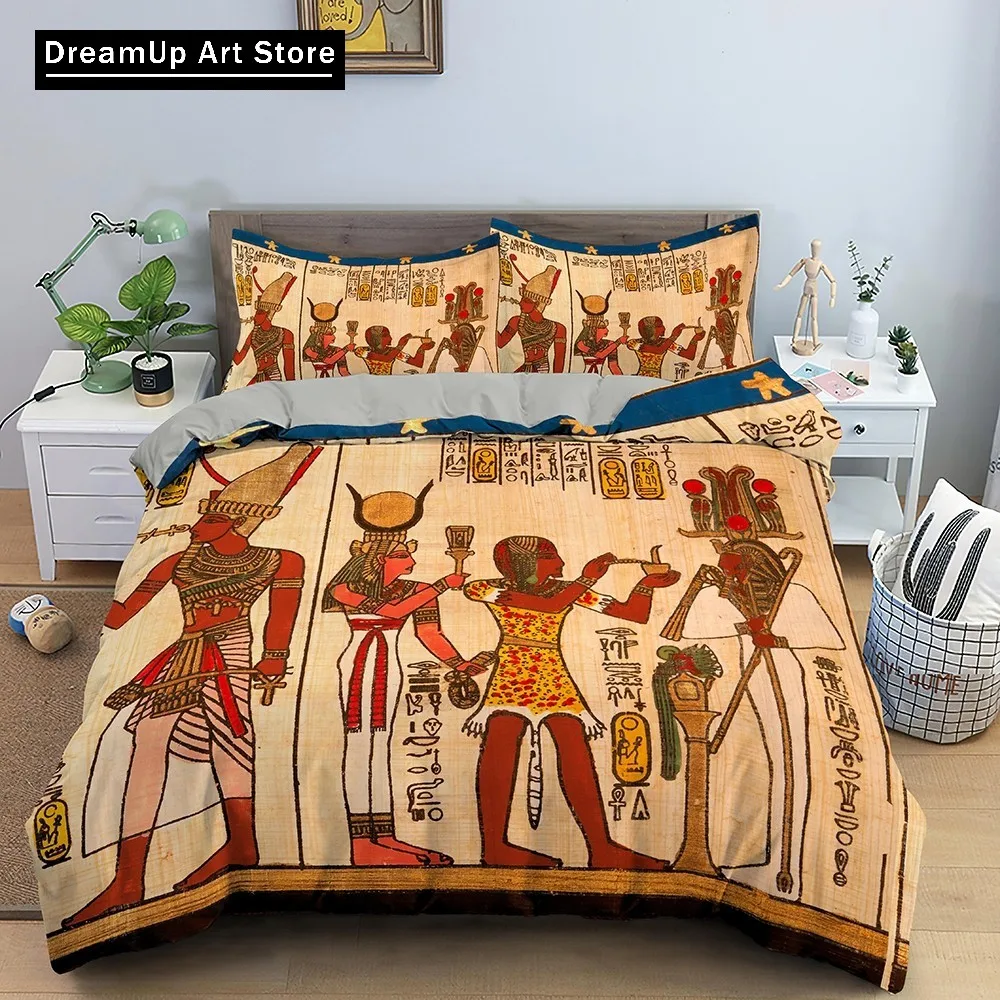 Pharaoh Bedding Set Ancient Egypt Tribe Duvet Cover Bed Set Quilt Cover Twin Single Full Queen King Size Boys Adult Home Textile