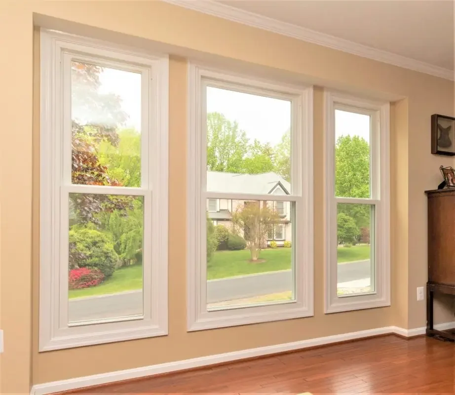 Single Hung Windows Powder Coating Aluminum Tempered Glass Vertical Sliding Window Energy-efficient Custom Double Hung Window
