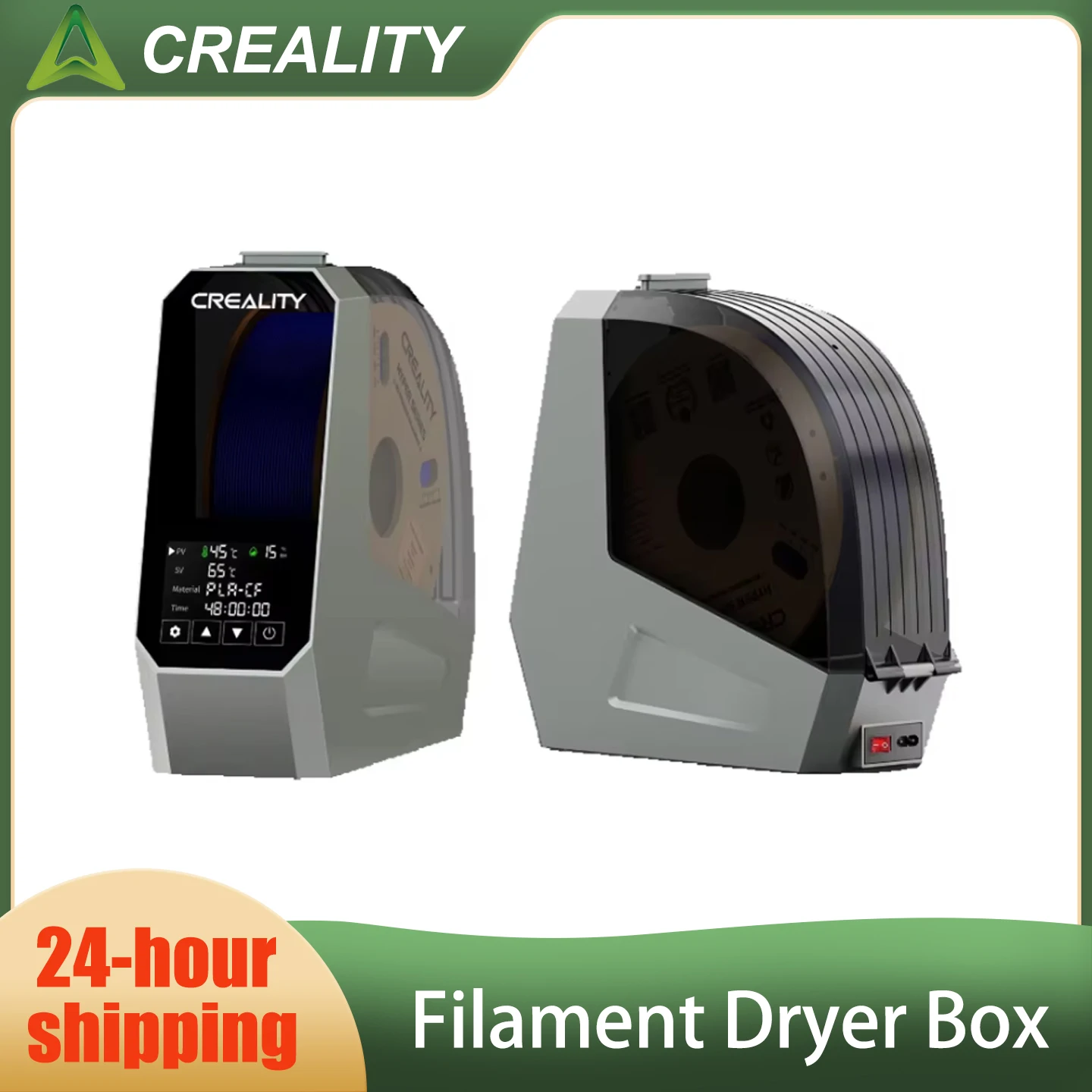 

Creality Space Pi Filament Dryer Box Filament Storage Dehydrator 360°Hot-air Adjustable Temperature 45℃-70℃ Heating 0-48h Time
