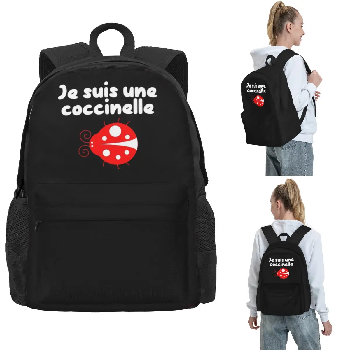 I Am A Ladybug Rucksack, heißer Verkauf, Tagesrucksack, große Kapazität, Kinder-Büchertasche, Schultasche, Umhängetaschen für Männer und Frauen
