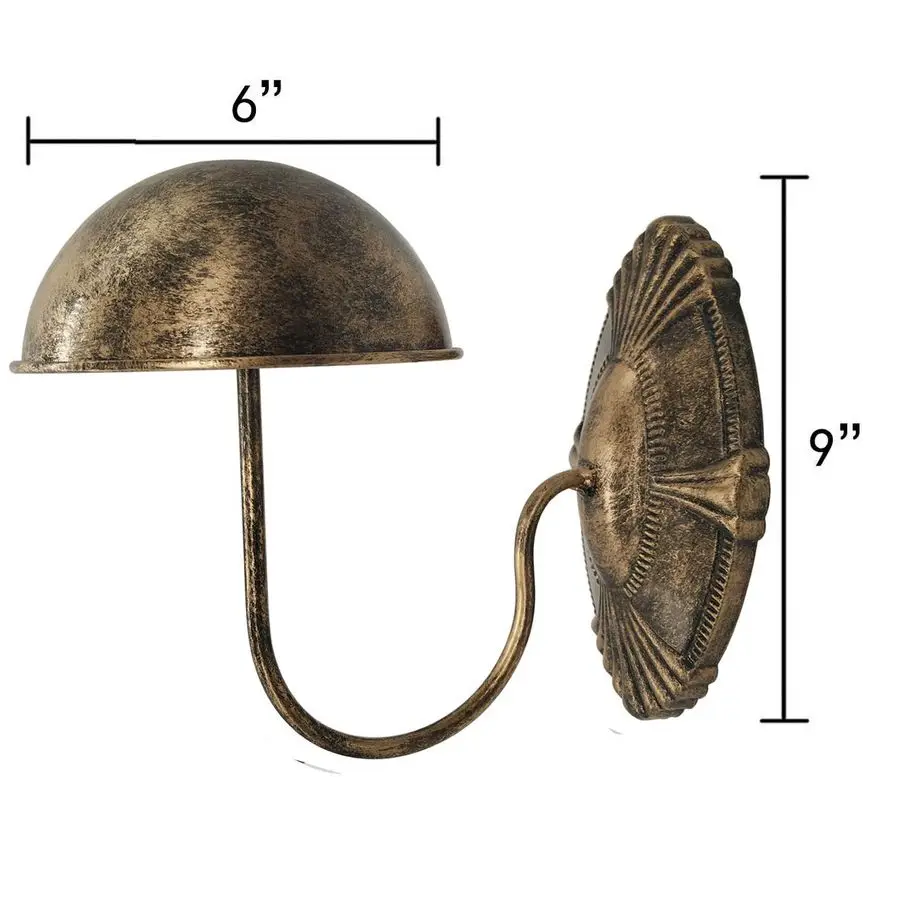 Decorative Bronze Metal Vintage Style Wall Mounted Entryway Hat Cap Wig Hanger Display Rack Set of 2