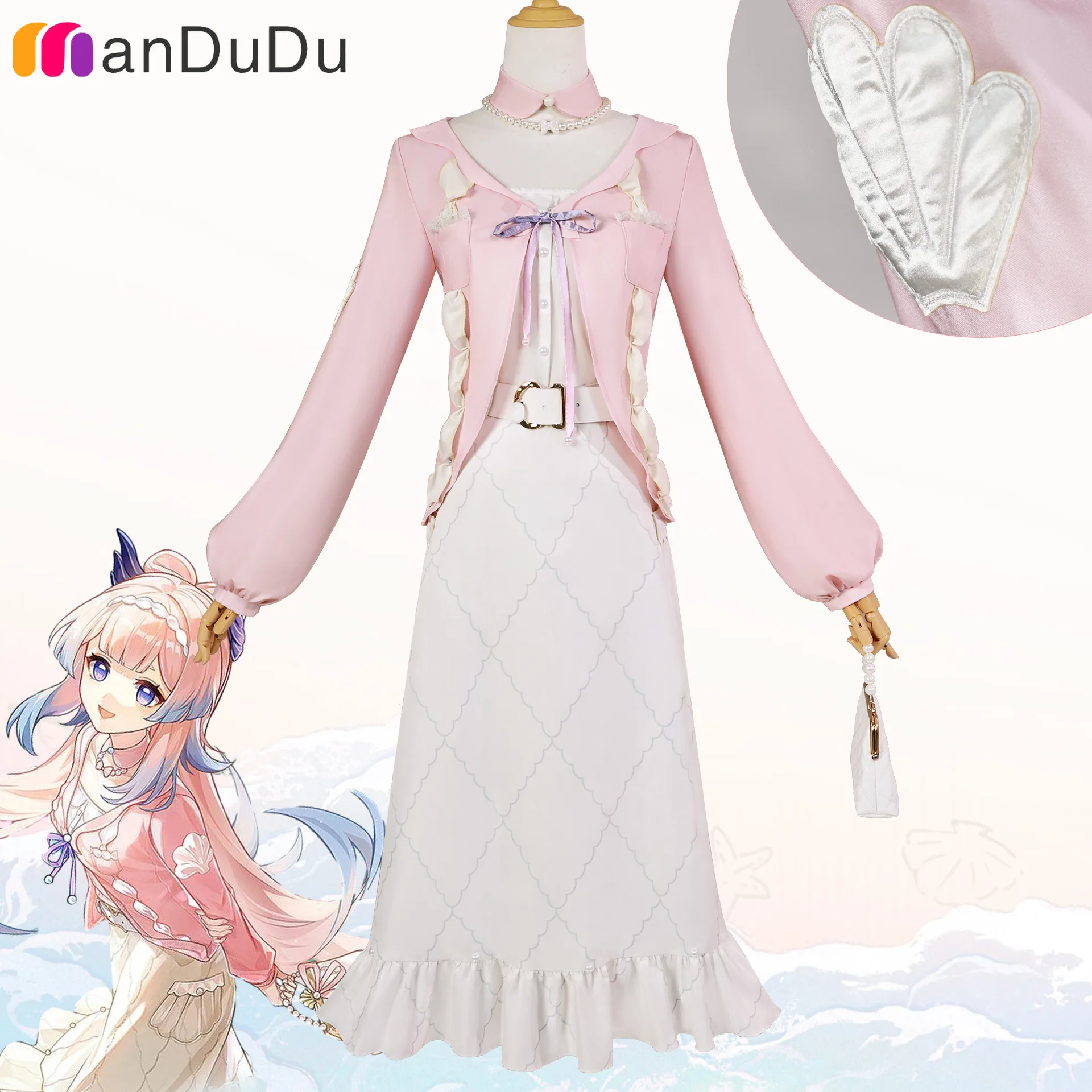 

GenshinImpact Sangonomiya Kokomi Cosplay Costume Role Play Comic Con Dress Hallowmas Party Wigs Animation Prop