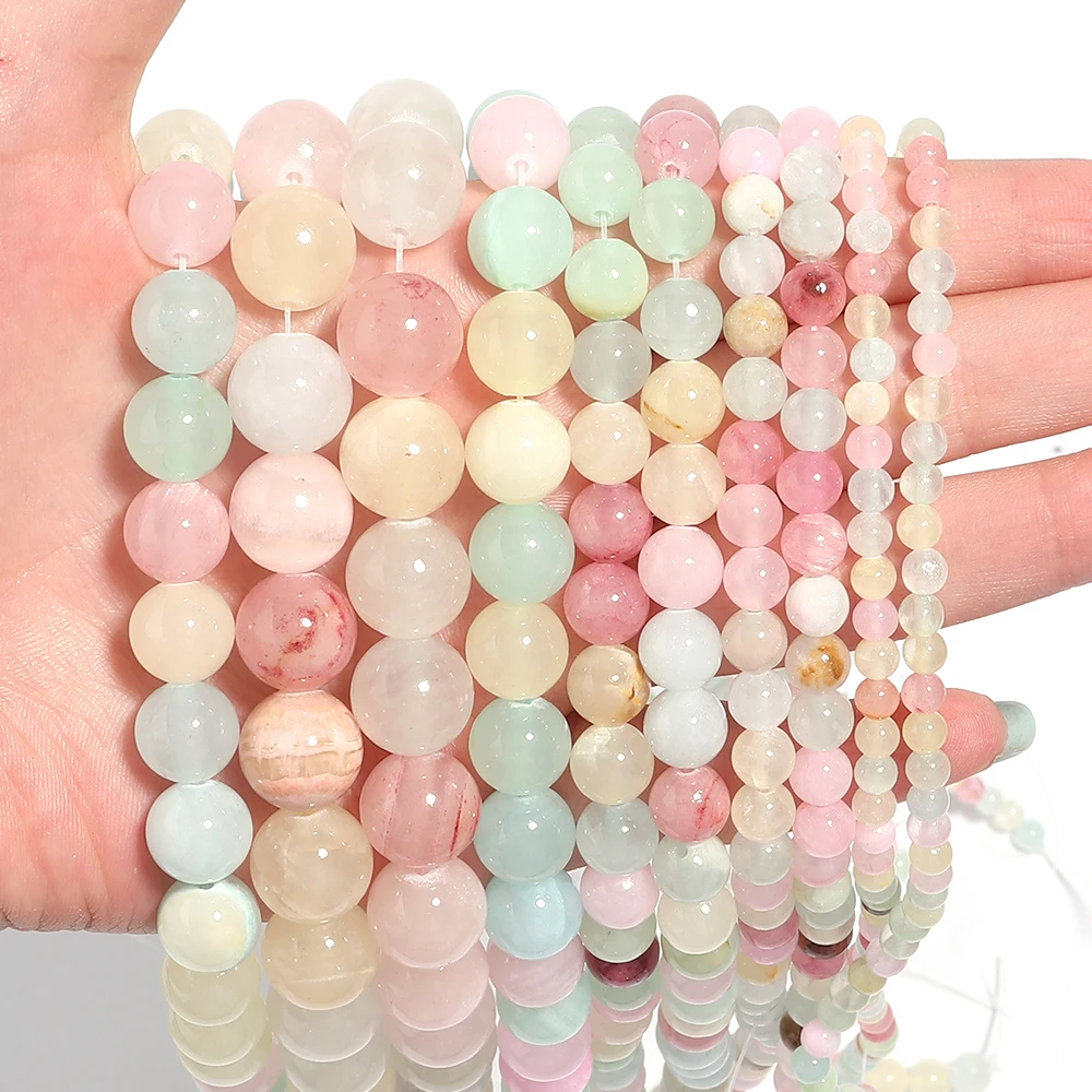 1 Strang 4 6 8 10 12 mm natürliche bunte Jadesteinperlen glatte runde lose Steinperlen für Schmuckherstellung DIY Armband Halskette