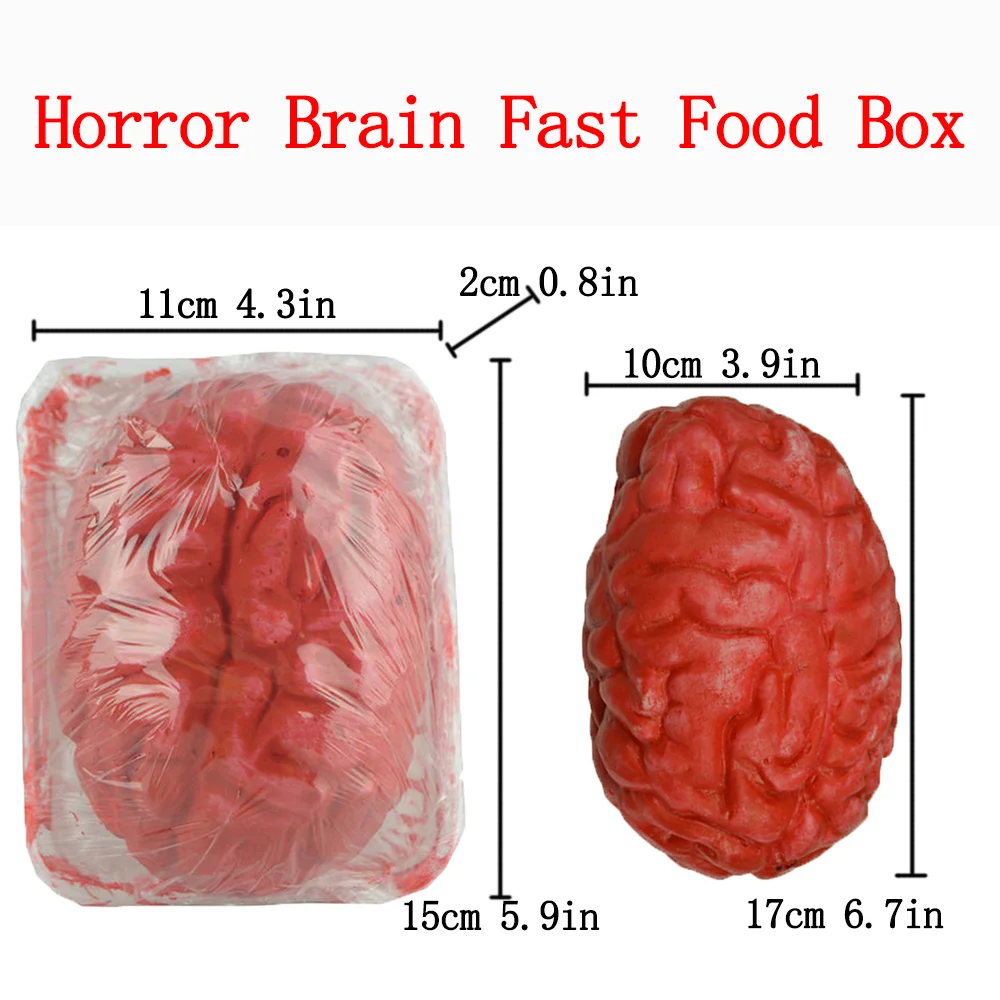 Accesorio de órgano falso de sangre de Halloween, globo ocular de corazón, dedo roto, cerebro humano, partes del cuerpo del Hospital, caja de comida, Bar, Pub, Zombie, terrorífico