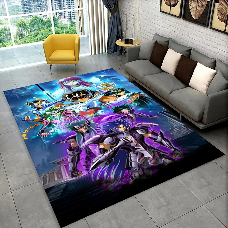 

Retro Saint Seiya Anime Cartoon Carpet Rug for Playroom Bedroom Living Room Sofa Home Decor,kid Area Rug Non-slip Floor Mat