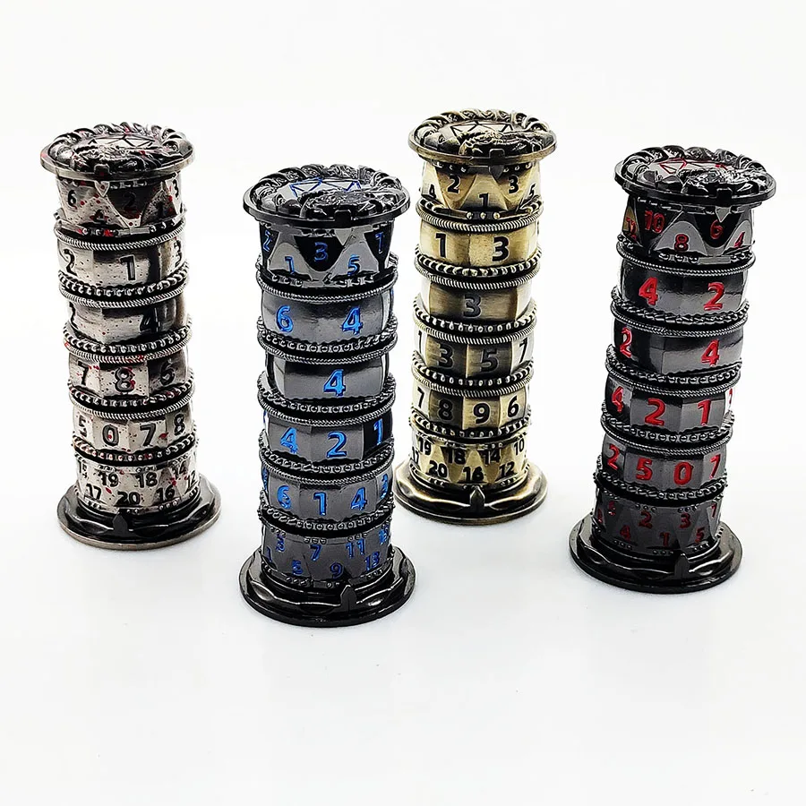 Dragon's Maze Spinning Dice Set -7 in 1 Compass Multi-sided Dice Suitable For Role-Playing Games Punk Dragon Design