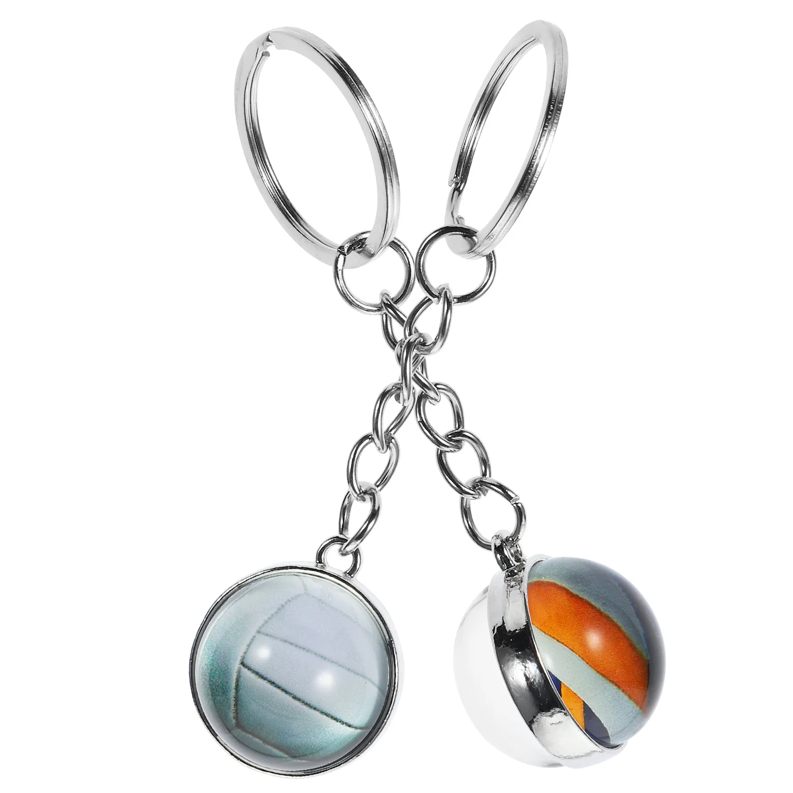 

2Pcs Volleyball Keychain Keychain Pendant Strong Dimensional Design Mini Keyrings for Bag Decor