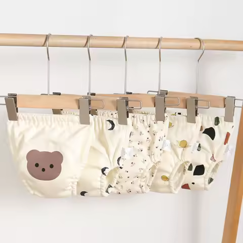 Newborn Baby Diapers Washable Reusable Nappies Grid Eco Friendly Cotton Baby Cloth Training Pant Cloth Adjustable Diaper