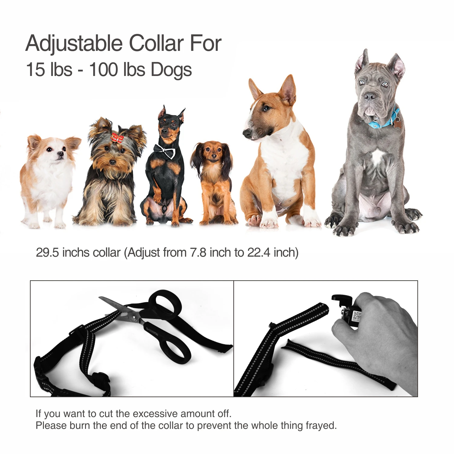 Dog Bark Training Collar 2-in-1, Rechargeable Dog Electric Shock Collar Waterproof, 400m, 1300 ft Remote Control, Pet Product