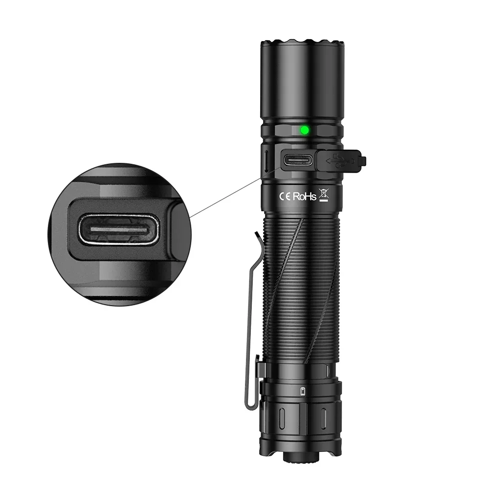SOFIRN SK30 2800LM SFT70 Tactical Flashlight 6000K LED Light 21700 USB C Rechargeable Double Switch Torch Light