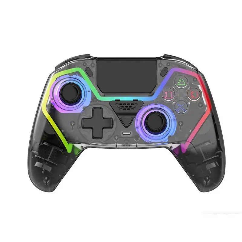 Wireless Controller With RGB Lights For PS5 PC For IOS For Android Steam Transparent Wireless Bluetooth Controller-A32R