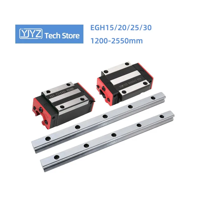 

2 шт., низкая линейная направляющая, длина 1200 мм-2550 мм, 2 шт., ползунок, блок EGH15/20/25/30CA и EGW15/20/25/30CC, высокоточные детали с ЧПУ