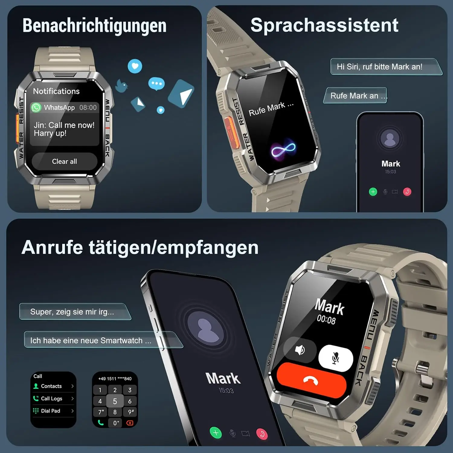 IOWODO 2026 New Upgraded Men Smart Watch Wireless Call AI Voice Sleep Monitor 2.1