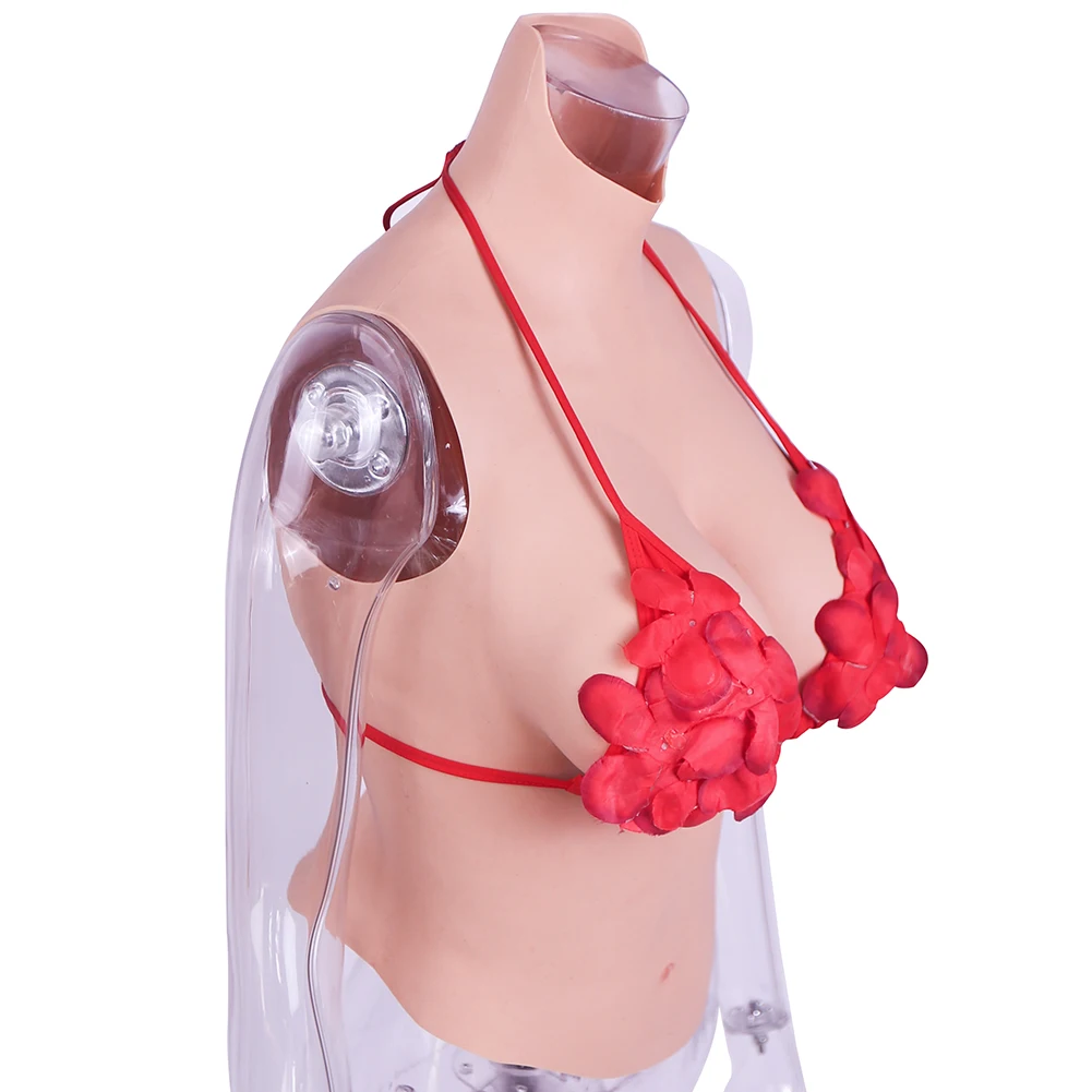 Half Body Breastplate Crossdresser Realistic Silicone Breast Forms Fake Boob K Cup Huge Tits for Transgender Drag Queen