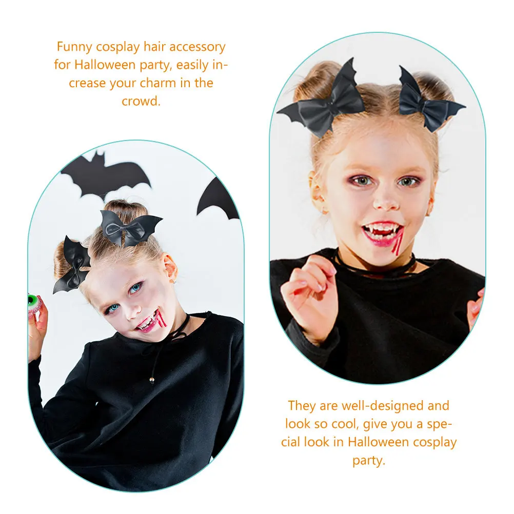 

Набор из 4 заколок для волос на Хэллоуин: заколки-крылья летучей мыши в готическом стиле для женщин, аксессуар для косплея, милый и элегантный эффектный элемент