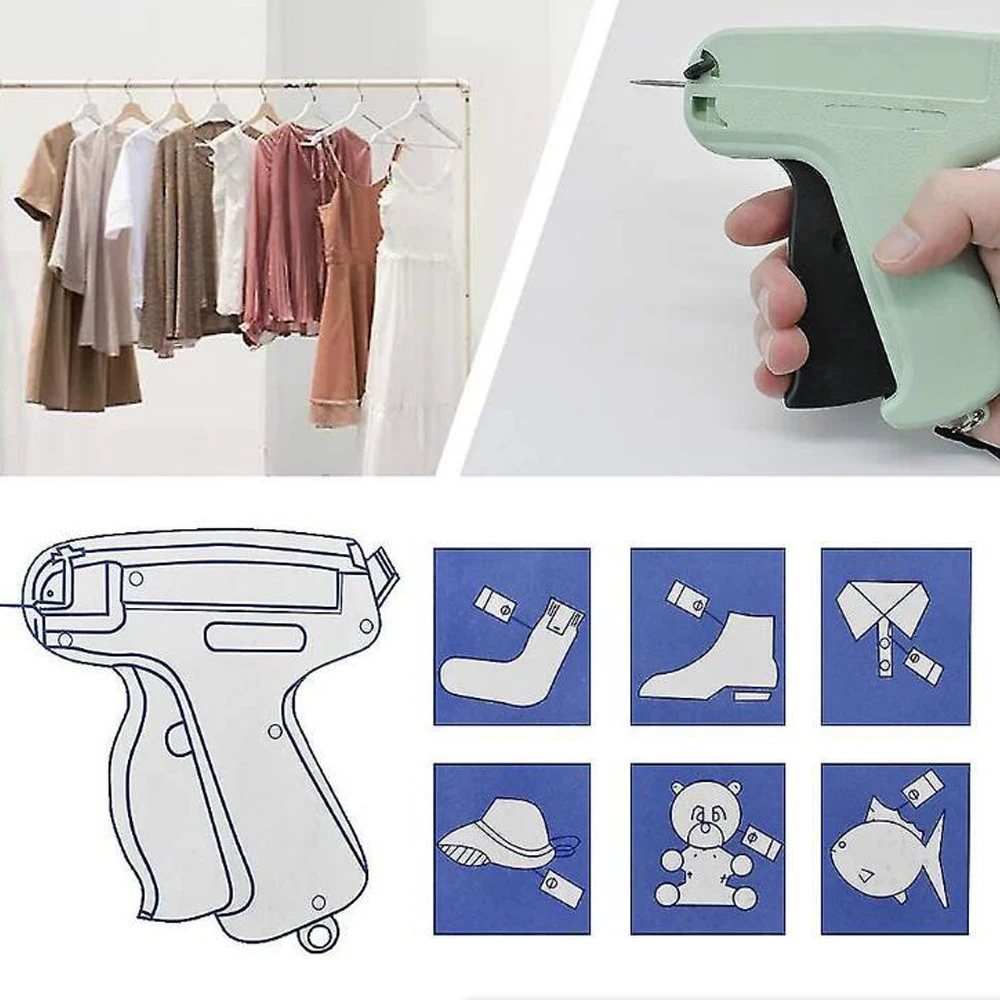 Tag Gun Needles Cloth Tagging Manual Machine Print Fabric Towel Tag Label Fasterner DIY T-shirt Tag Kit Sewing