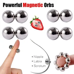 Cock Rings Nipple Orb Nipple Piercing BDSM Link Clamps Strong Magnetic Clitoris Bondage Sex Toys For Couple Penis Sleeve Rings