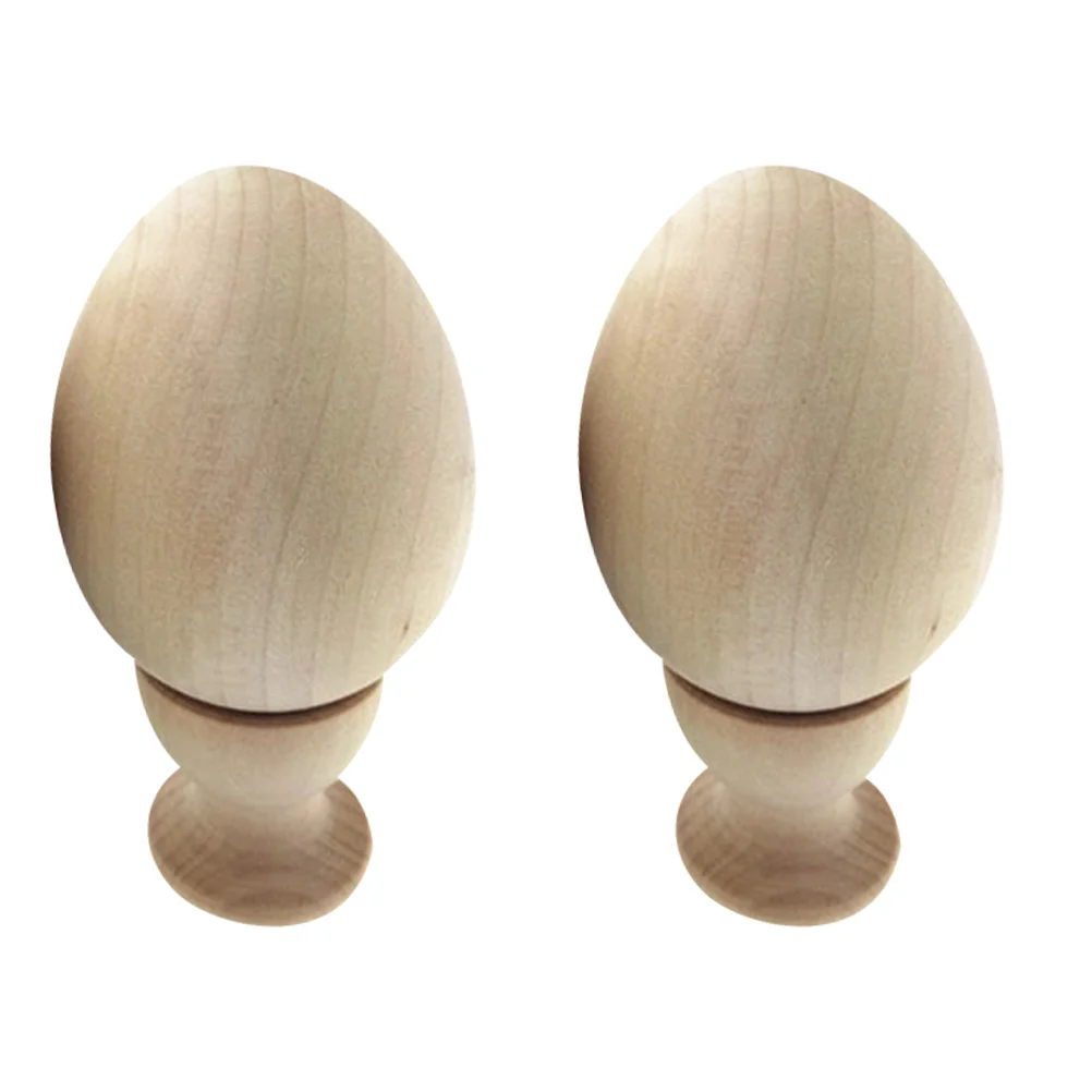 ชุดงานฝีมือไข่ไม้ DIY 2 ชุด ไข่ไม้ยังไม่เสร็จ สำหรับระบายสีด้วยมือ สำหรับเด็ก กิจกรรมศิลปะเพื่อการศึกษา งานฝีมือไม้เปล่า