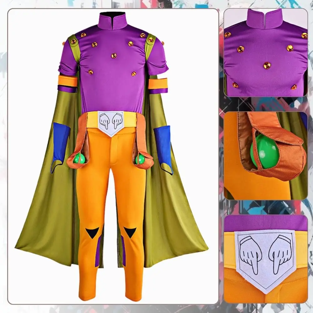

Gyro Zeppeli Cosplay JoJo Anime Bizarre Adventure Costume Disguise for Men Uniform Cloak Roleplay Outfit Halloween Carnival SUit