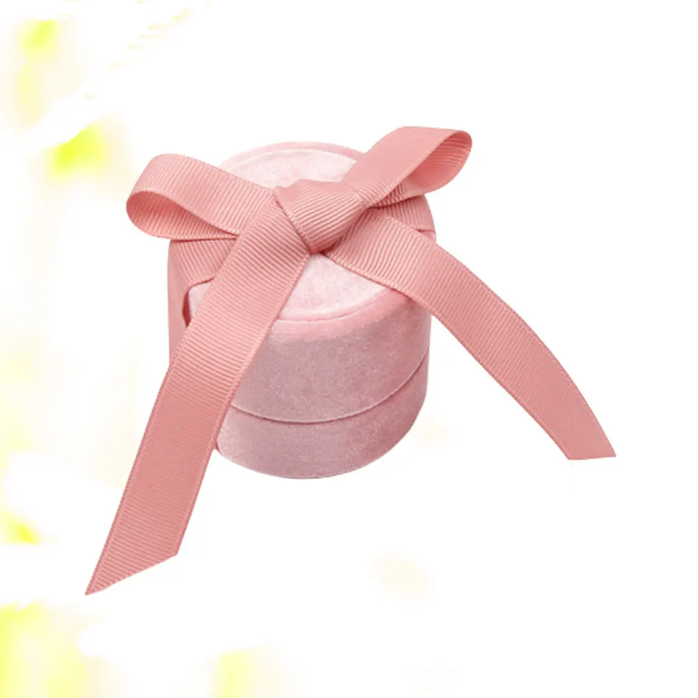 خاتم مجوهرات وردي مقاس L حقيبة تخزين مدمجة للنساء اقتراح زفاف عيد الحب هدية منظم صغير حاوية مجوهرات