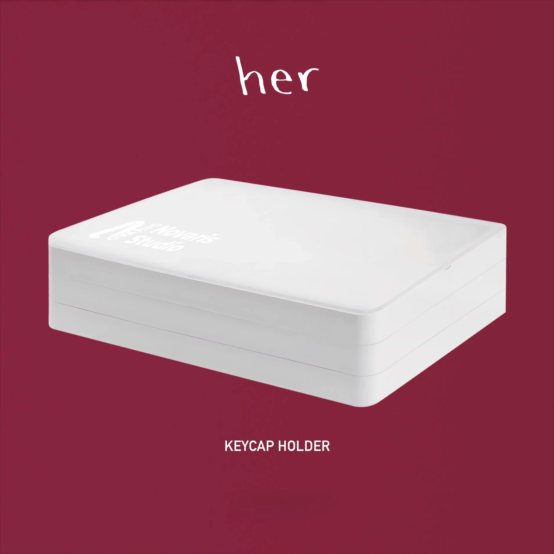 

White Keycap Storage Case Custom Three Layers Stacked Storage Box PBT Hard PP Frosted Semi Transparent Cover Desktop Decoration