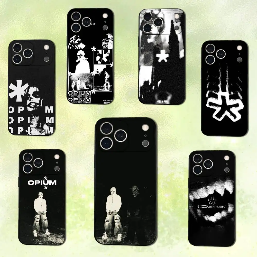 حافظة هاتف Band O-Opiumes Rap Art لهاتف iPhone 14,13,17,12,11,16,15, Plus, Pro Max, XS, XR, SE, Mini, غطاء أسود من السيليكون الناعم #1