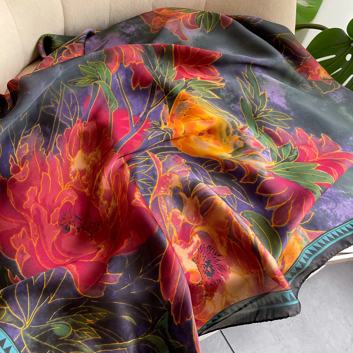 180* 90cm new luxury brand women\'s silk scarf Shawl Women\'s Beach shawl headscarf