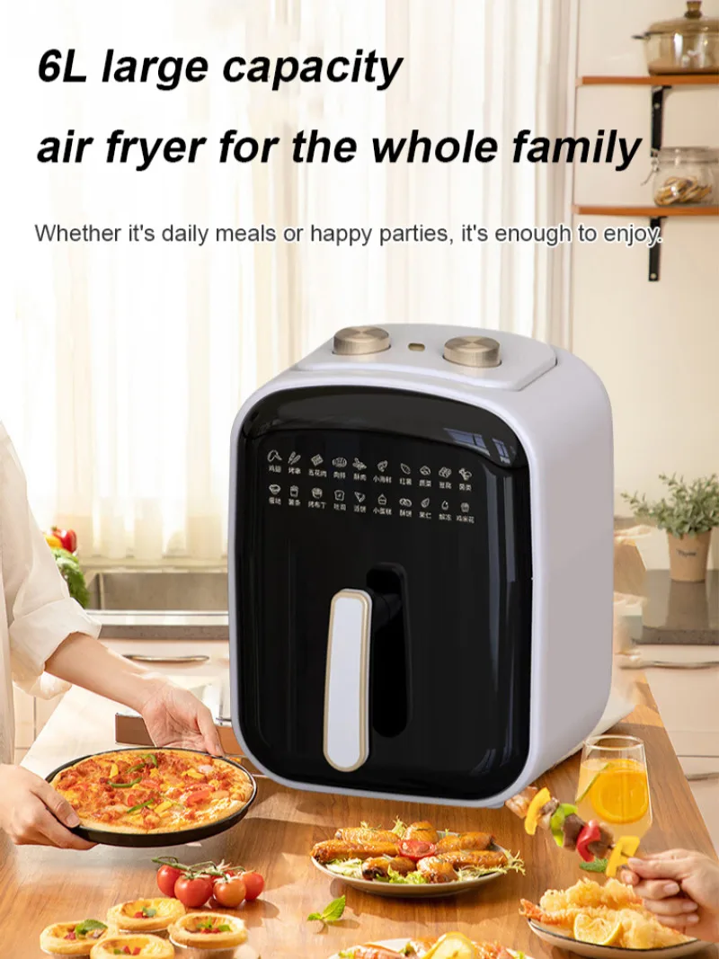 2025 6 л фритюрница, многофункциональная фритюрница большой емкости, полностью автоматическая универсальная машина, квадратная безмасляная фритюрница Quick Bake