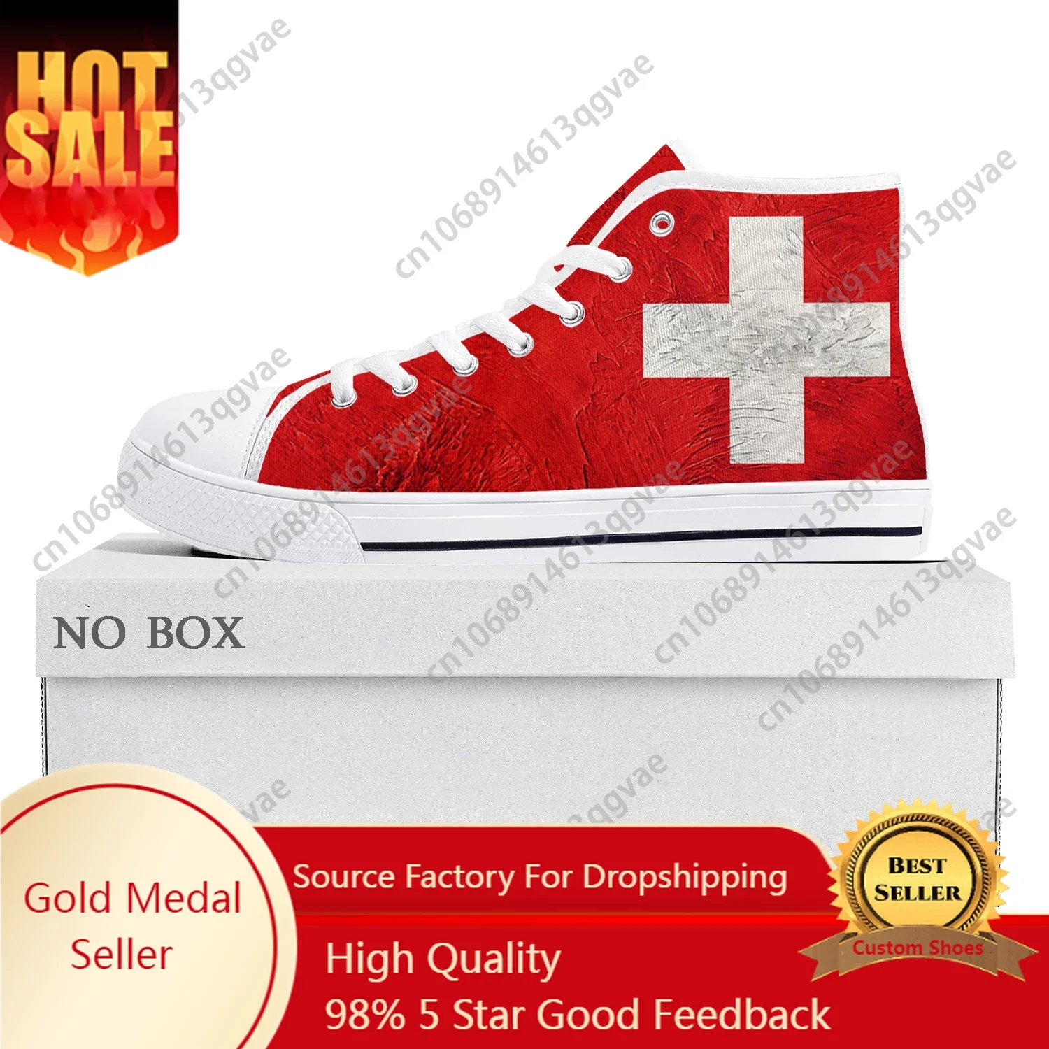 

Swiss Flag High Top High Quality Sneakers Mens Womens Teenager Canvas Sneaker Switzerland Casual Couple Shoes Custom Shoe