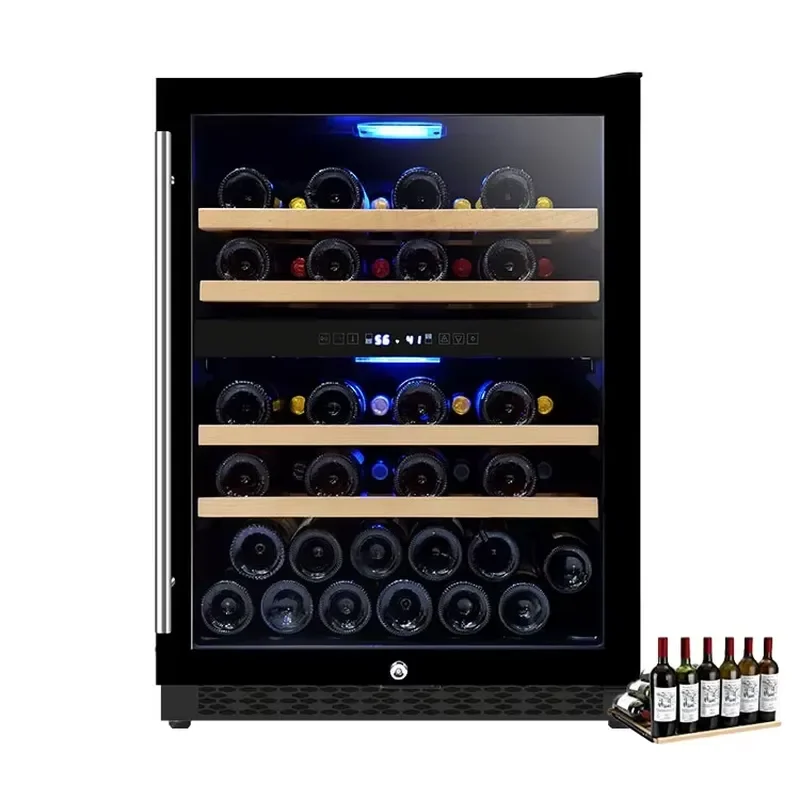 Wholesale Wine Refrigerators Mini Bar Built in Wine Fridge Glass Door Wine Cabinet 150L 50 Bottles Chiller
