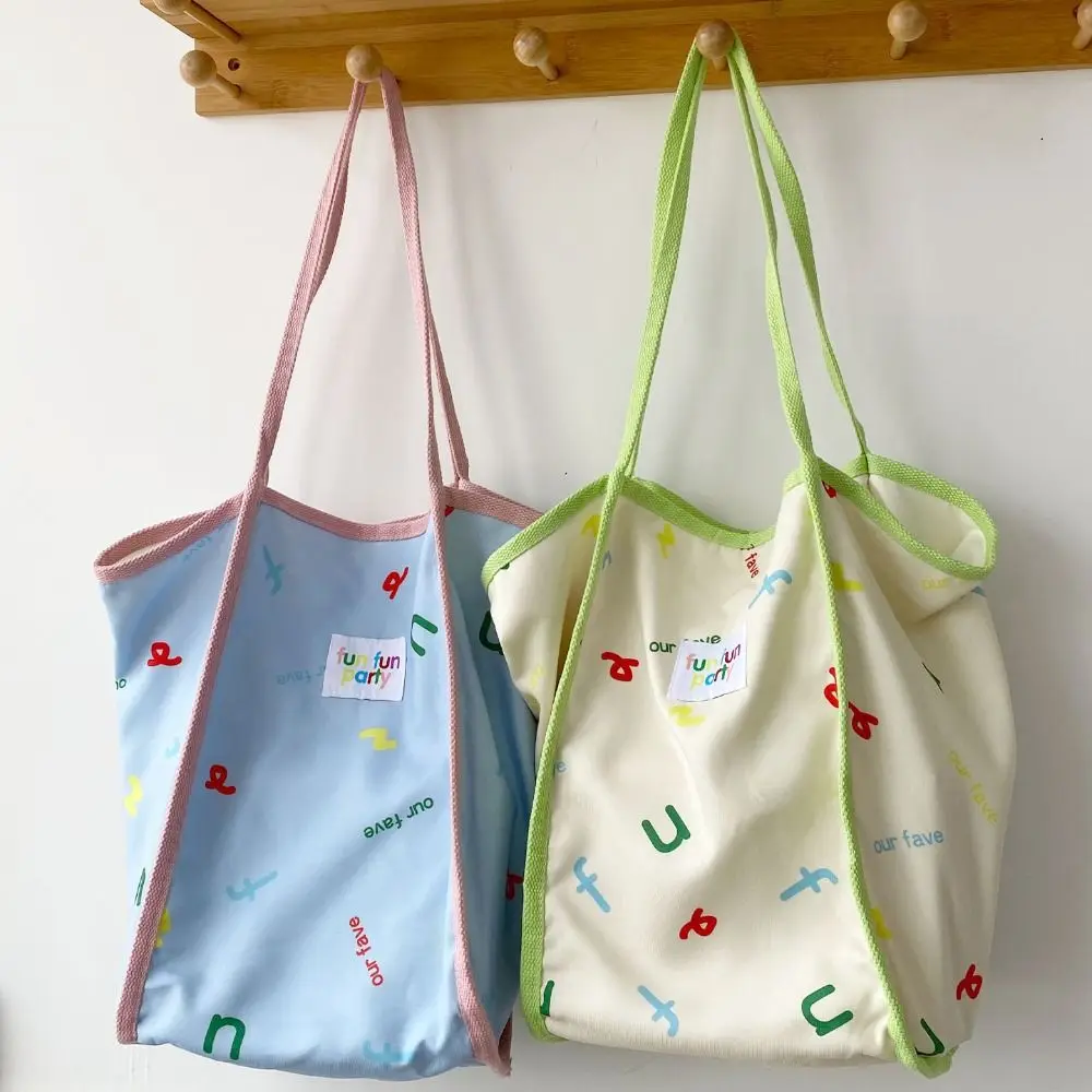 

Большая сумка, повседневная шикарная сумка-хобо, большая вместительная сумка для покупок с героями мультфильмов, портативная легкая сумка-корзина цвета допамина, дорожная сумка