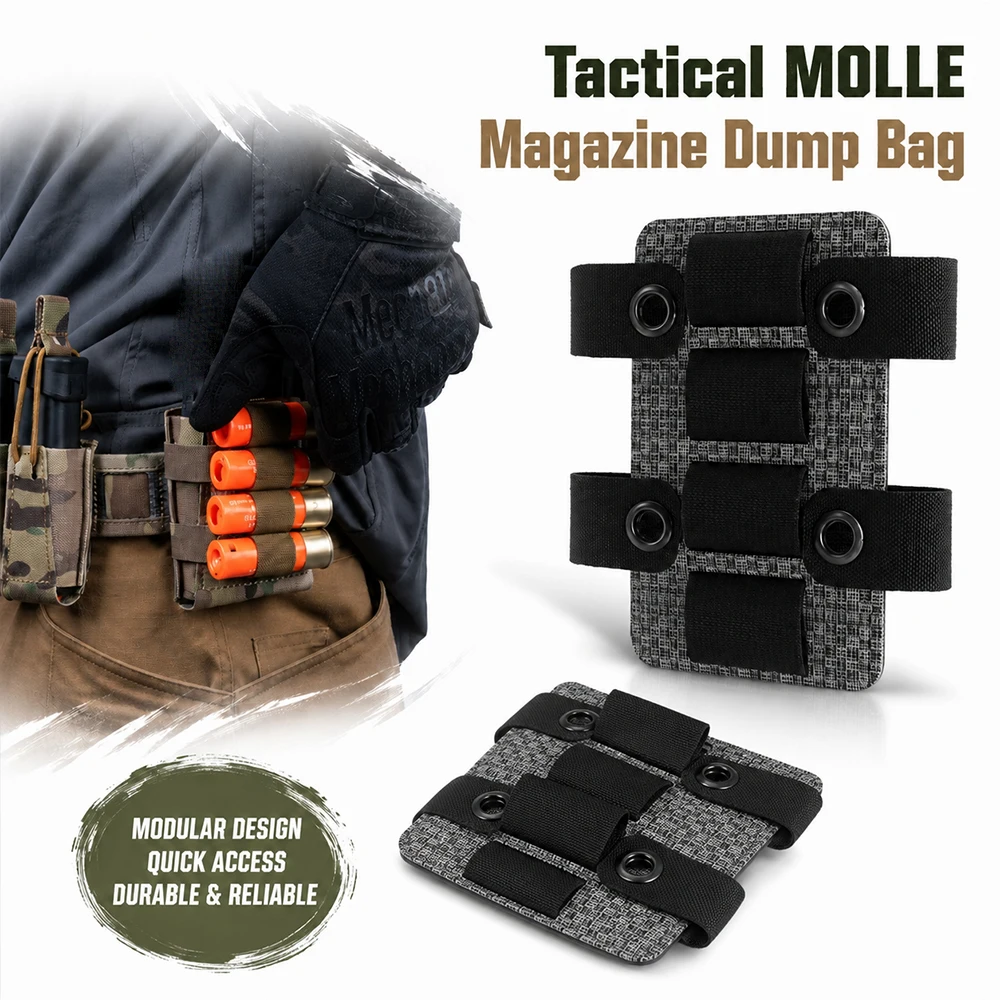 

Tactical MOLLE Magazine Dump Bag Durable Quick Draw Ammo Storage Bag Portable EDC Utility Tool Pocket for Hunting Shooting