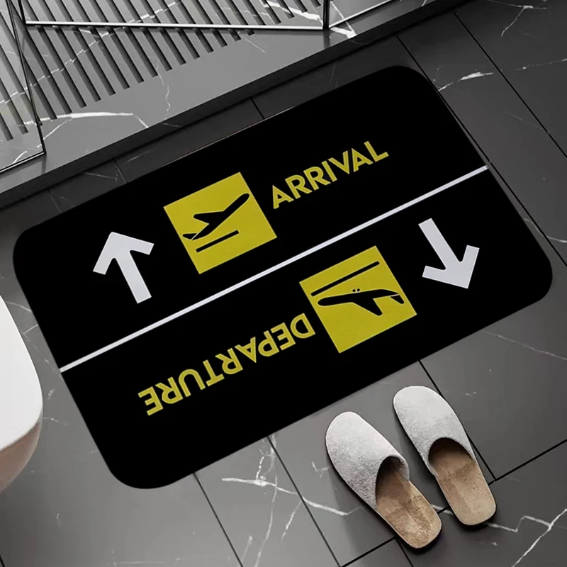 Modern Bedroom Mats Arrivals And Departures Bathroom Carpet Decorative Bath Kitchen Floor Mat Washable Front Door Indoor Doormat