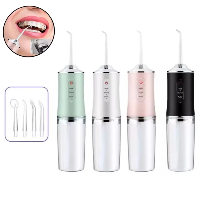 

1 комплект электрической ирригатора для полости рта, перезаряжаемый ирригатор, 3 режима чистки, 4 насадки-распылителя, инструмент для ежедневного использования, чистка зубов