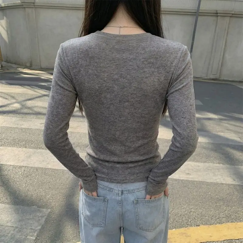 2026 Damen Herbst-Winter T-Shirt Stilvolles O-Neck Dralon-Basis-Top Fleece-Gefüttertes Langarm-Thermo-T-Shirt für das Schichten-Looking – Detail 14