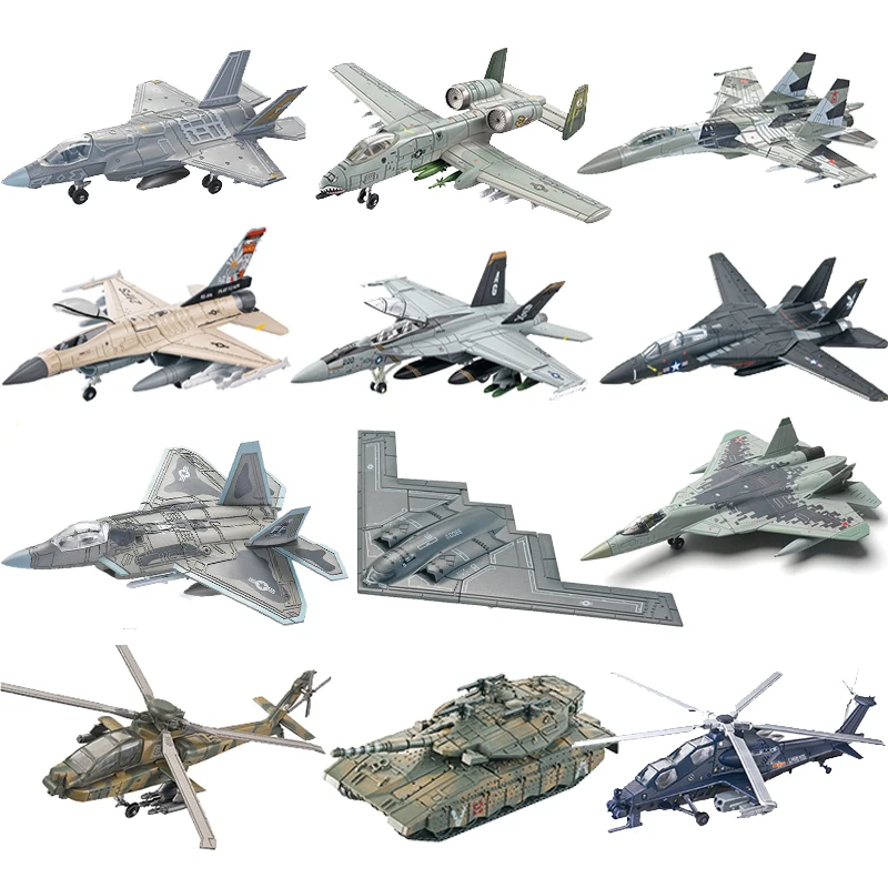 Modern Military Building Blocks Set, AH-64 Multi-Purpose Helicopter&Main Battle Tank Simulation Model, Boys Christmas Toy Gift,