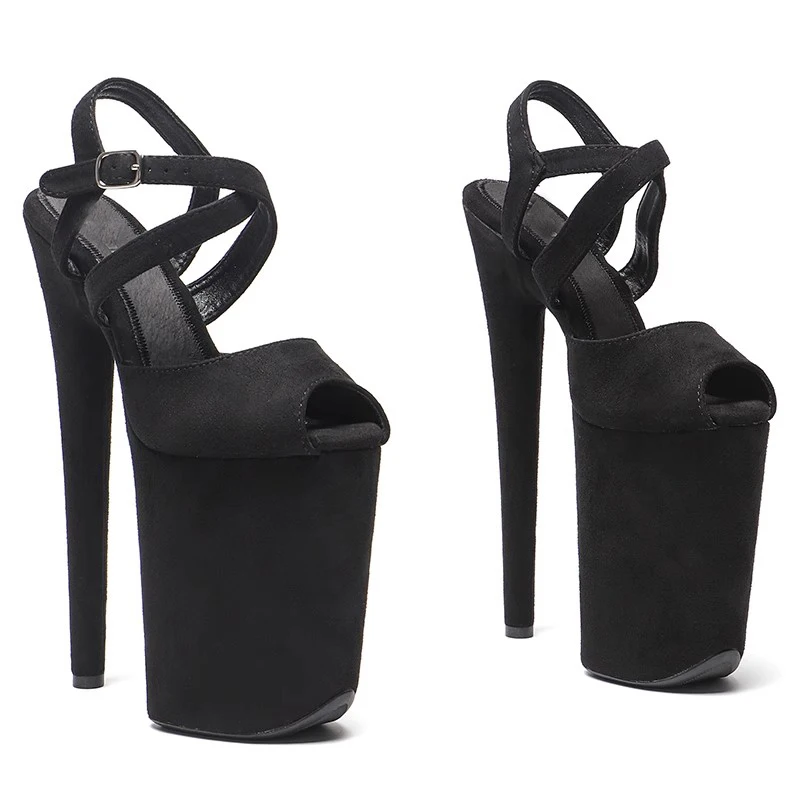 

Women's 23CM/9inches Suede Upper Plating Platform Sexy High Heels Sandals Pole Dance Shoes 009