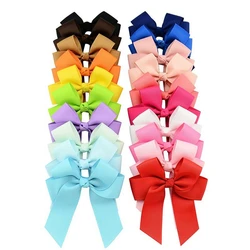 10pcs/lot Solid Color Grosgrain Ribbon Bowknot Kids Hair Clips Bows Baby Girls Barrettes Hairpins Double Layered Ribbon Headwear