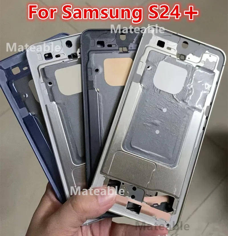 S24Plus Middle Frame For Samsung Galaxy S24 Plus S926 Housing Board LCD Faceplate Bezel Replace Repair Parts + Side Buttons