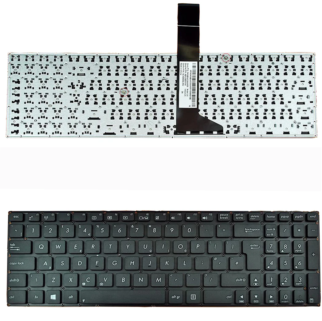 New UK English Keyboard For ASUS X550 D552 R510 R513 X552 D551 P552 F520 F550 F552 P550 K550 K552 A550 Laptop Black Without Fram