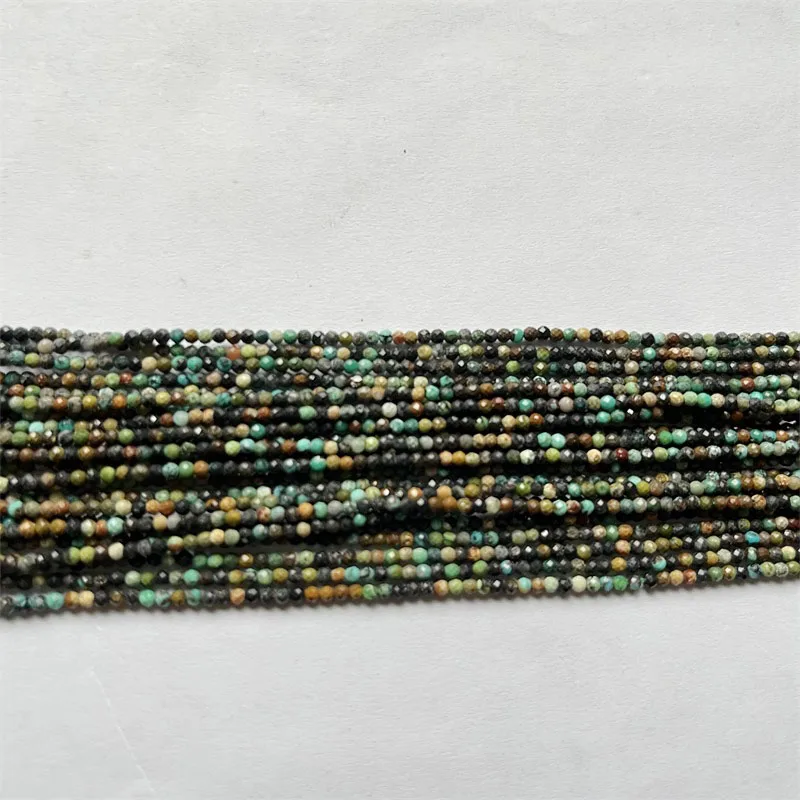 2MM Faceted China Hubei Turquoise Gemstone Loose Small Tiny Natural Stone Beads for DIY Power Earring Necklace Bracelet Making