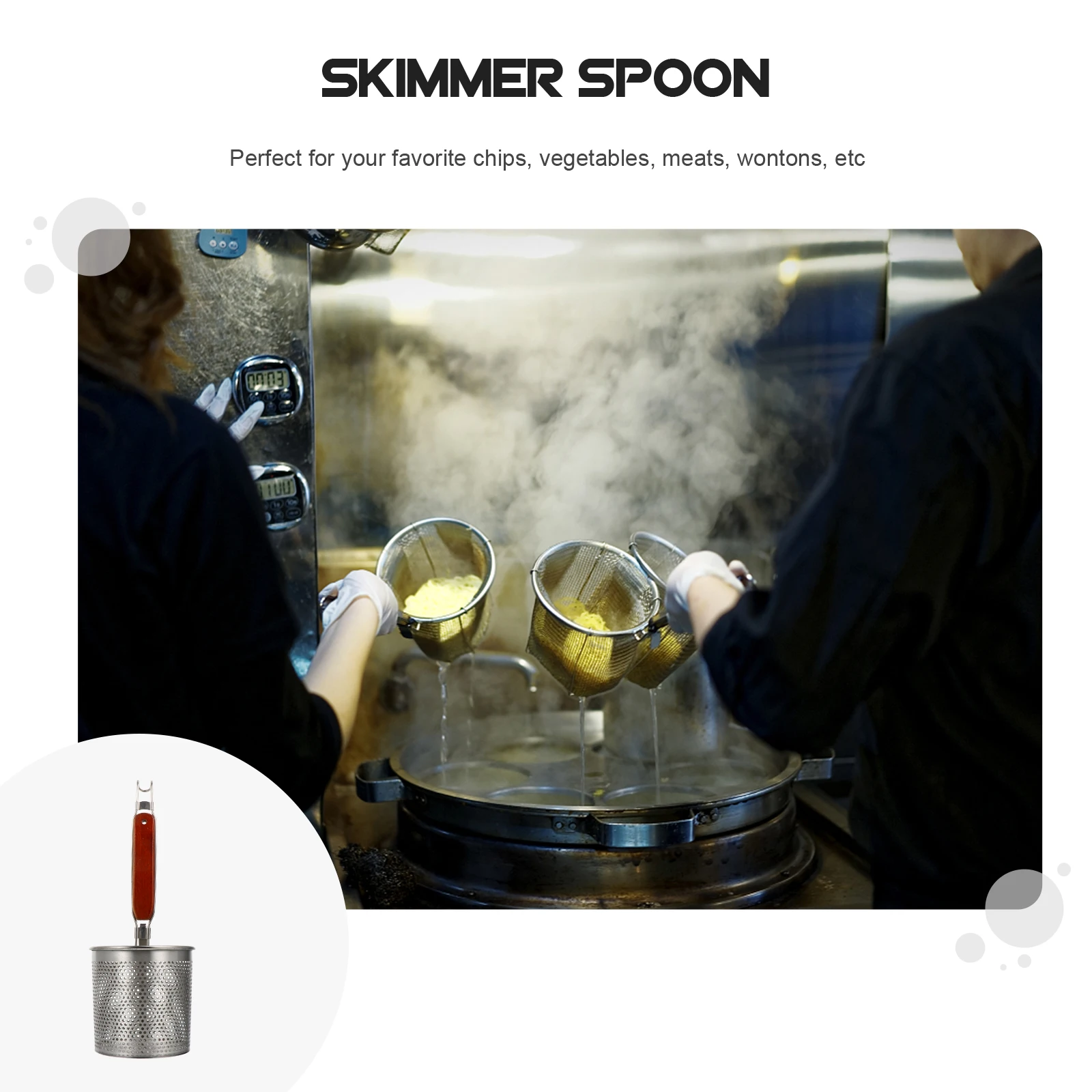 

Food Strainers Spider Long Handle Soup Dumpling Cooking Hot Pot Accessories Wood Noodle Ladle