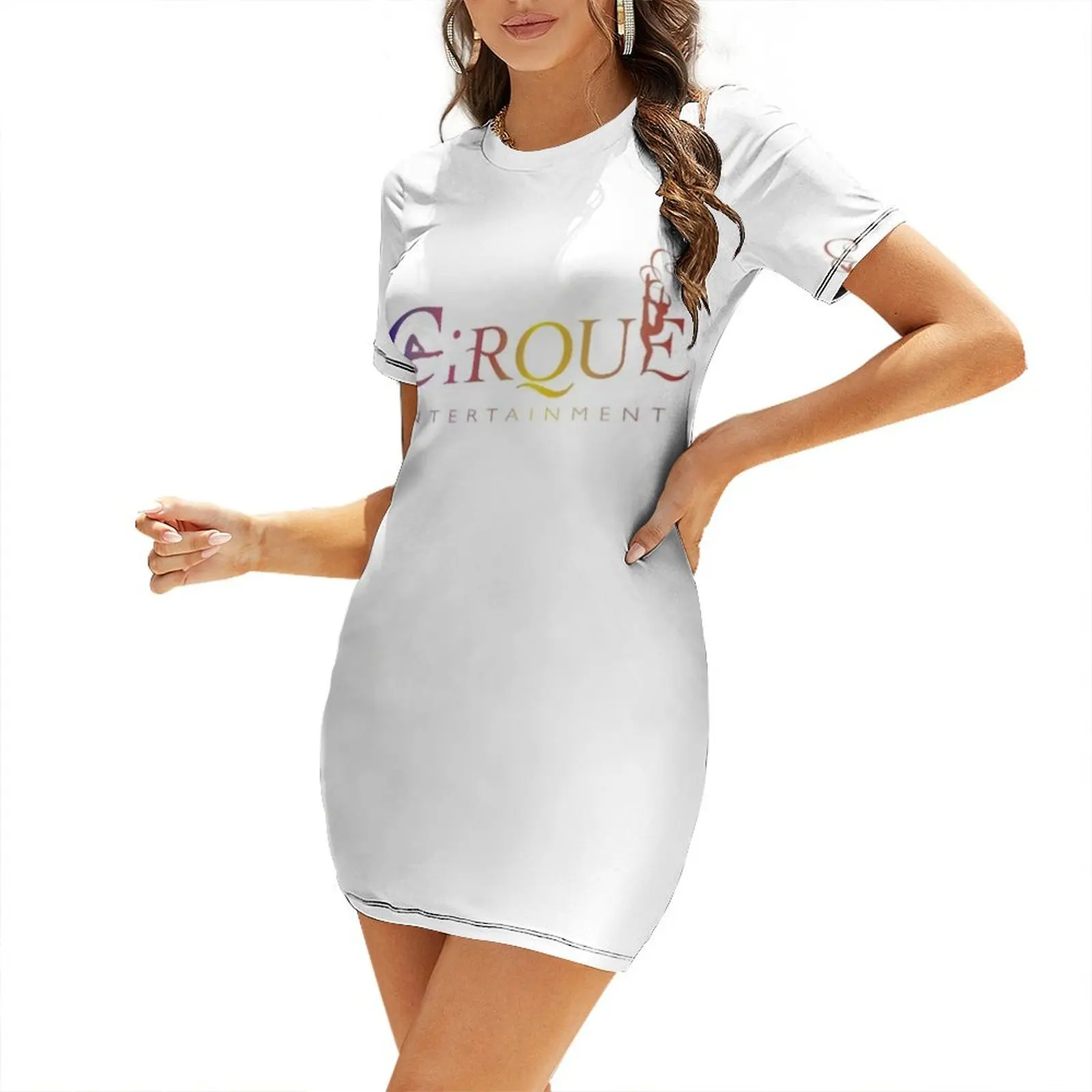 

Cirque Entertainment Short Sleeved Dress elegant chic women dresses promotion evening dresses ladies