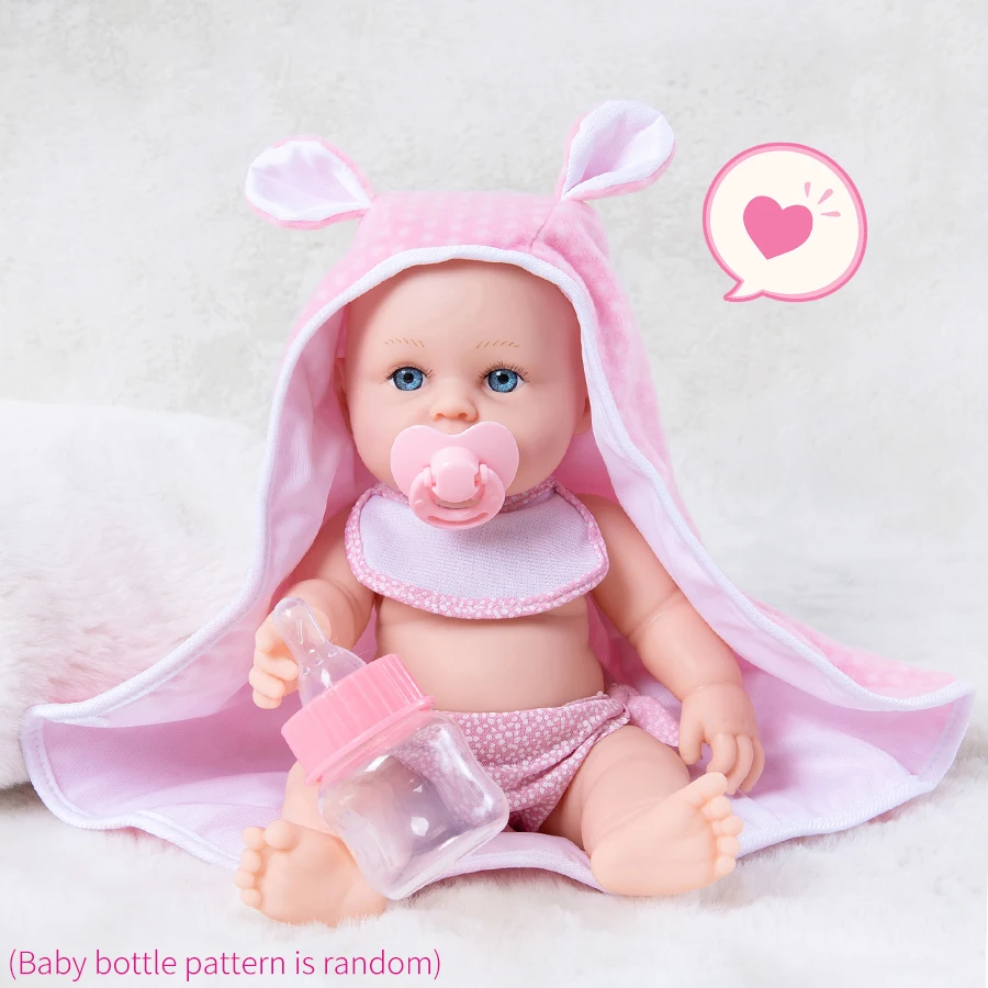 12Inch/30Cm Baby Doll Reborn Doll Holding Blanket Clothes Soothing Realistic Full Body Vinyl Reborns Popular Parenting Girl Gift