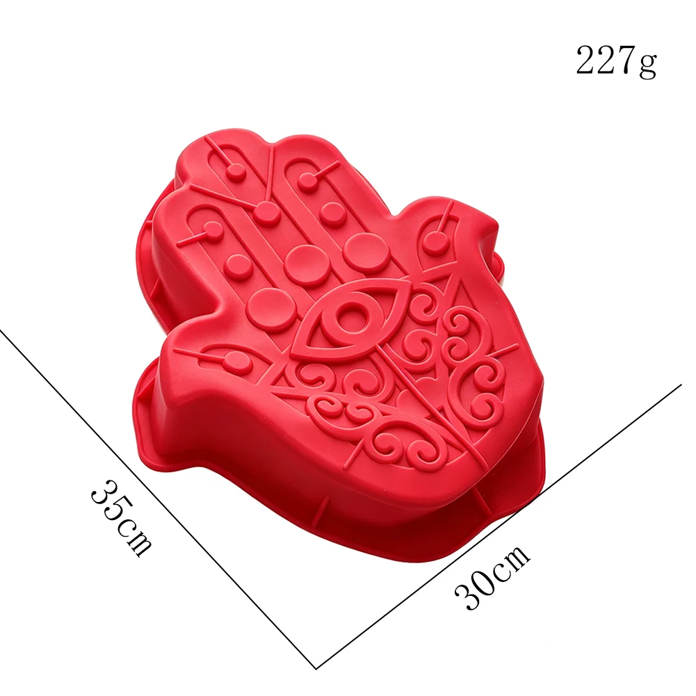 Hamsa-Hand Silikon-Backform mit Böses-Auge-Muster Kuchenform für Mousse-Kuchen Schokolade Gelee Dessert DIY Backzubehör für Zuhause – Detail 3
