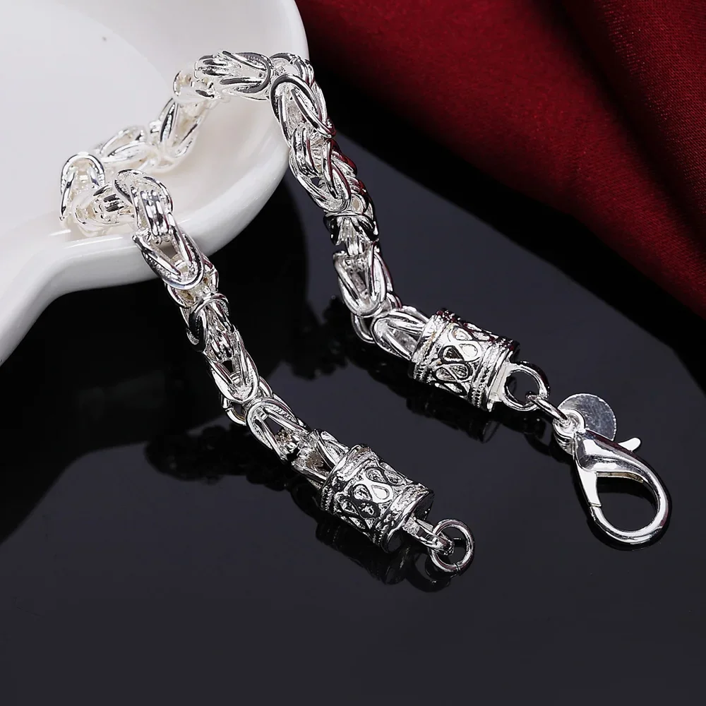 Hot y2k style 925 Sterling silver Bracelets Precious faucet domineering men's chain Wedding party Christmas Gift Fashion Jewelry view 4