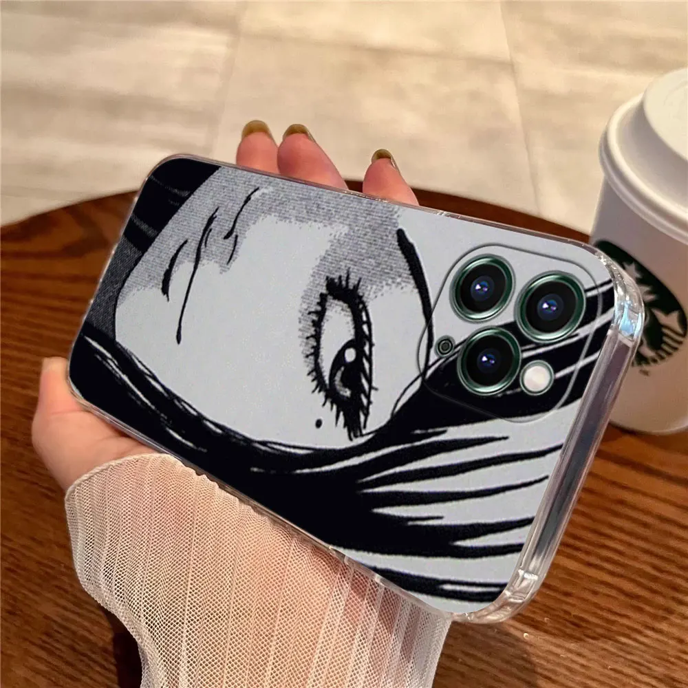 حافظة شفافة من الرعب الهزلي T-Tomies Junji Ito Manga لهاتف Apple iPhone 17 16 15 14 13 12 11 Pro Max Plus 16E 17Air