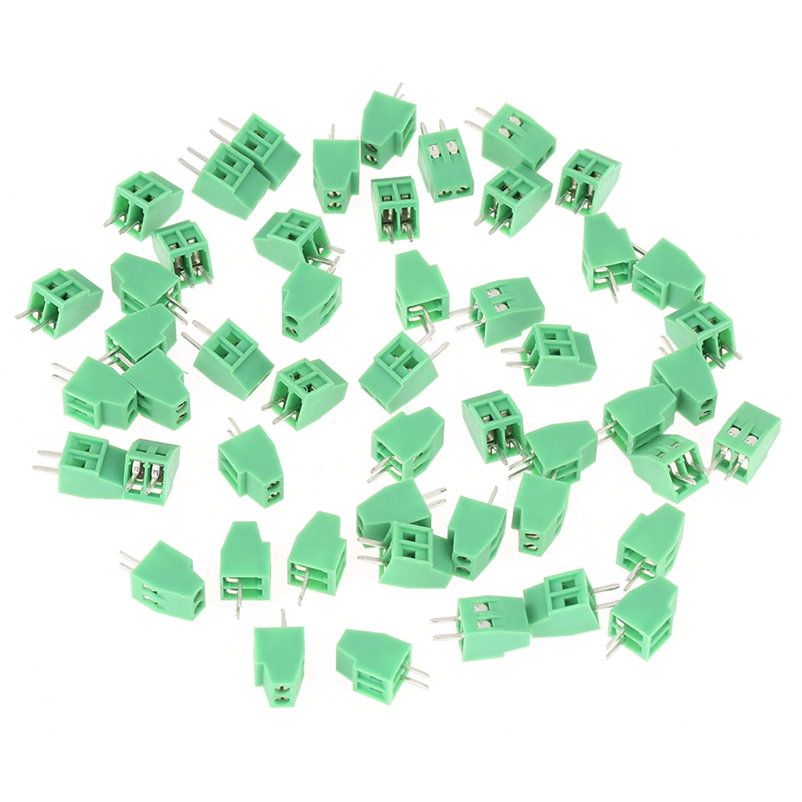Groene klemmenblokconnector / set 2-pins 2,54 mm pitch groene PCB-schroefklemmenblokconnector